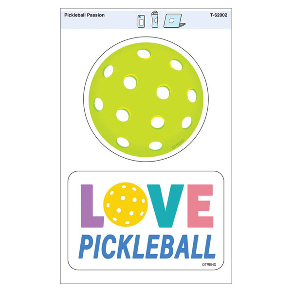 Trend Pickleball Passion Vinyl Stickers, Pack Of 2 T-62002