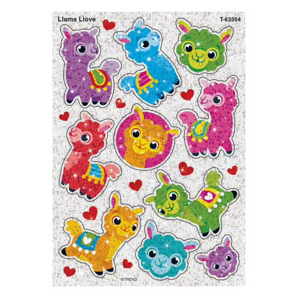 Trend Llama Llove Sparkle Stickers, 20 Count T-63354