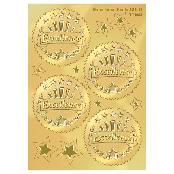 Trend Excellence (Gold) Award Seals Stickers, 32 Ct. T-74003