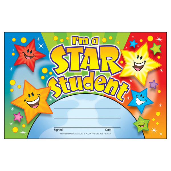 Trend I'M A Star Student Recognition Awards, 30 Ct T-81019