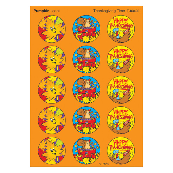 Trend Thanksgiving Time/Pumpkin Stinky Stickers, 60 Ct. T-83403