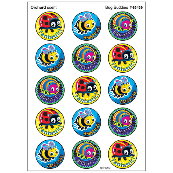 Trend Bug Buddies/Orchard Stinky Stickers, 60 Ct. T-83439