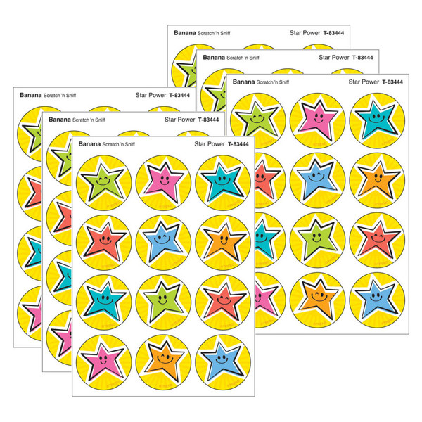 Trend Star Power, Banana Scent Scratch 'N Sniff Stinky Stickers, 48 Per Pack, 6 Packs T-83444-6