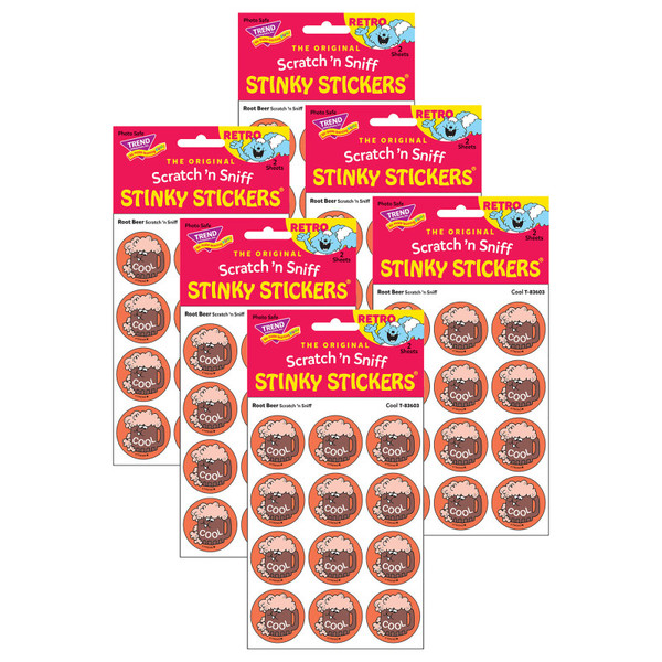 Trend Cool/Root Beer Scented Stickers, 24 Per Pack, 6 Packs T-83603-6
