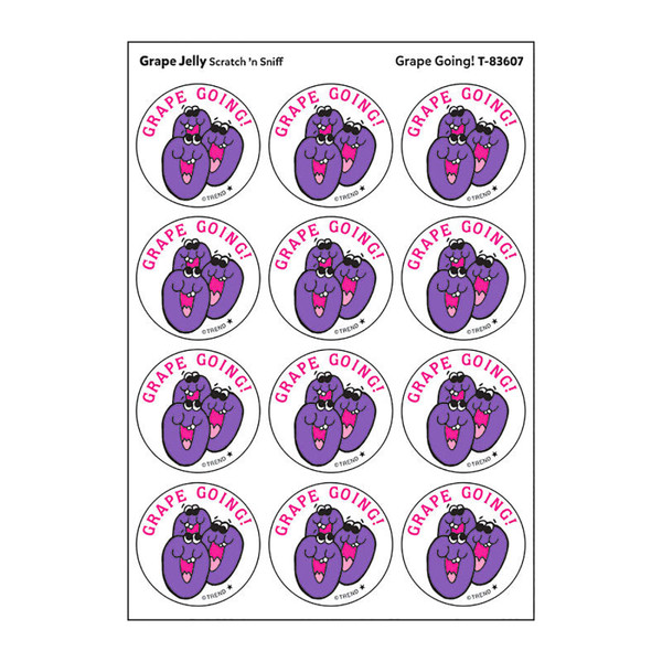 Trend Grape Going!/Grape Jelly Scented Stickers, Pack Of 24 T-83607