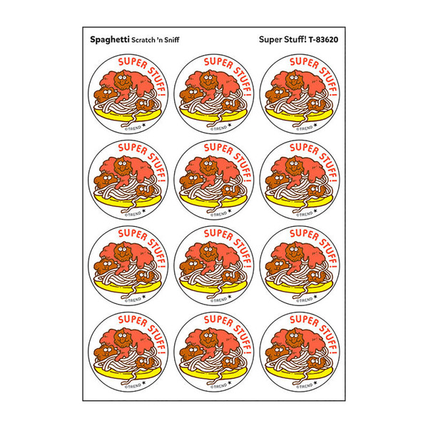 Trend Super Stuff!/Spaghetti Scented Stickers, Pack Of 24 T-83620
