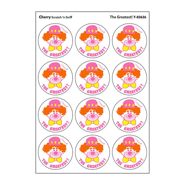 Trend The Greatest!/Cherry Scent Retro Scratch 'N Sniff Stinky Stickers, 24 Ct. T-83636