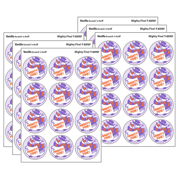 Trend Mighty Fine!/Vanilla Scent Retro Scratch 'N Sniff Stinky Stickers, 24 Per Pack, 6 Packs T-83707-6