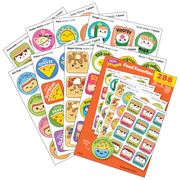 Trend Food Favorites Scratch 'N Sniff Stinky Stickers Variety Pack, Pack Of 288 T-83928