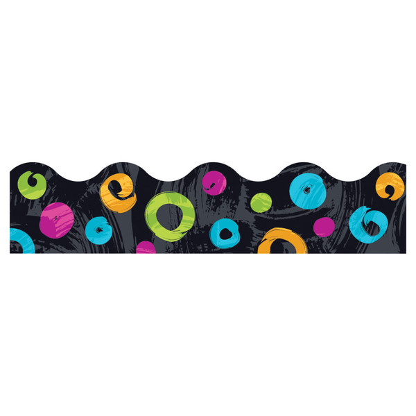 Trend Color Harmony Swirl Dots On Black Terrific Trimmers, 39' T-92691