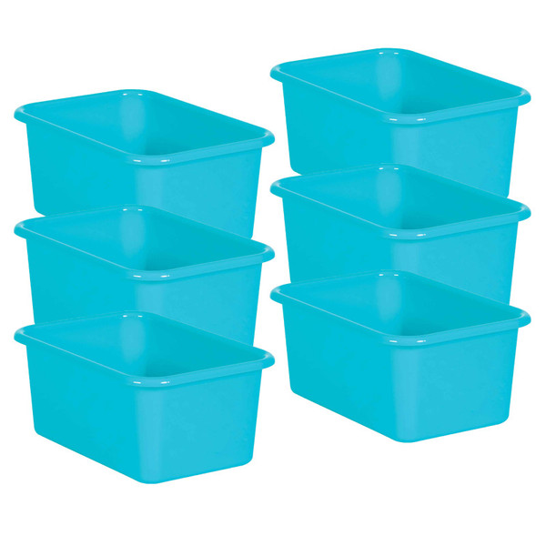 Teacher Teal Small Plastic Storage Bin, Pack Of 6 TCR20381-6