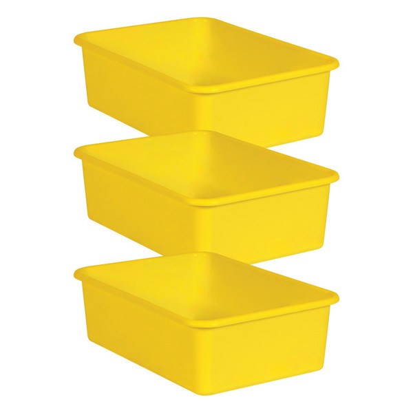 Teacher Yellow Large Plastic Storage Bin, Pack Of 3 TCR20410-3