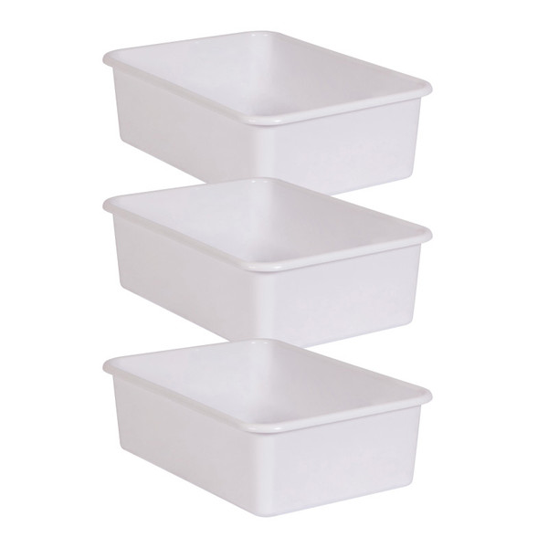 Teacher White Large Plastic Storage Bin, Pack Of 3 TCR20417-3