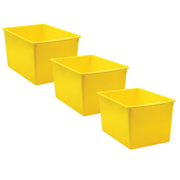Teacher Yellow Plastic Multi-Purpose Bin, Pack Of 3 TCR20431-3