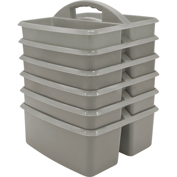 Teacher Gray Plastic Storage Caddy, Pack Of 6 TCR20441-6
