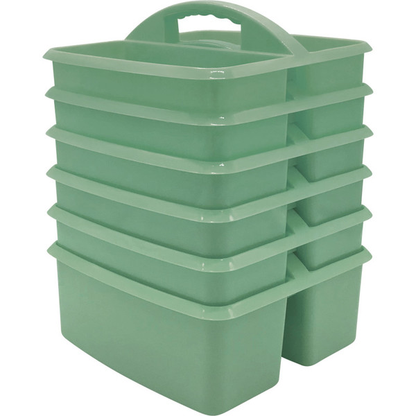 Teacher Eucalyptus Green Plastic Storage Caddy, Pack Of 6 TCR20442-6