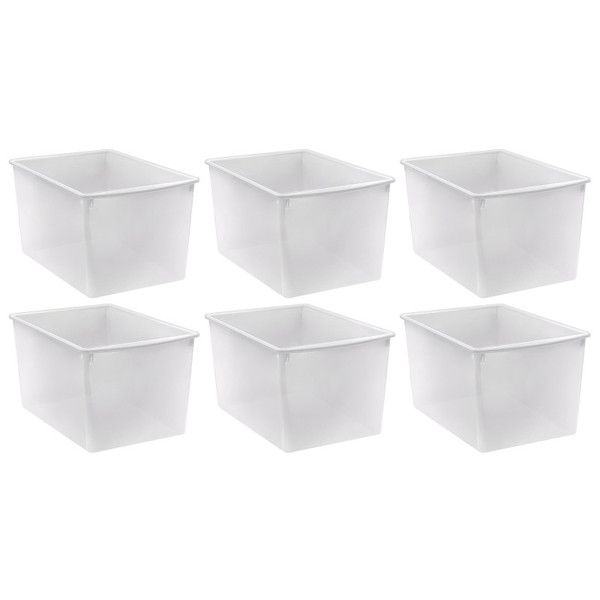 Teacher Plastic Multi-Purpose Bin, Clear, Pack Of 6 TCR20454-6