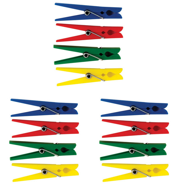 Teacher Plastic Clothespins, 40 Per Pack, 3 Packs TCR20649-3