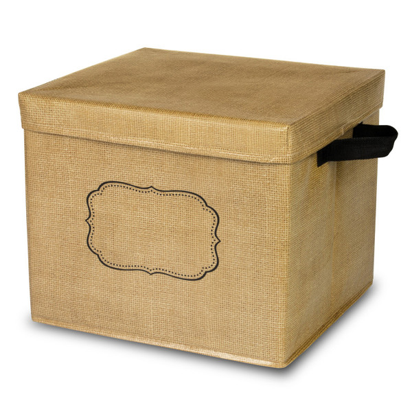 Teacher Burlap Design Storage Box With Lid TCR20834
