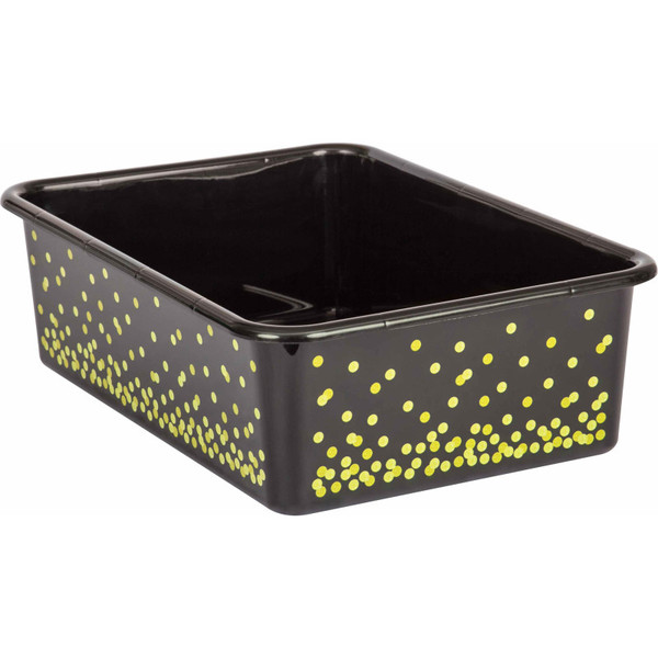 Teacher Black Confetti Large Plastic Storage Bin TCR20896