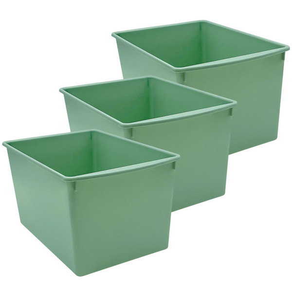 Teacher Plastic Multi-Purpose Bin, Eucalyptus Green, Pack Of 3 TCR20959-3