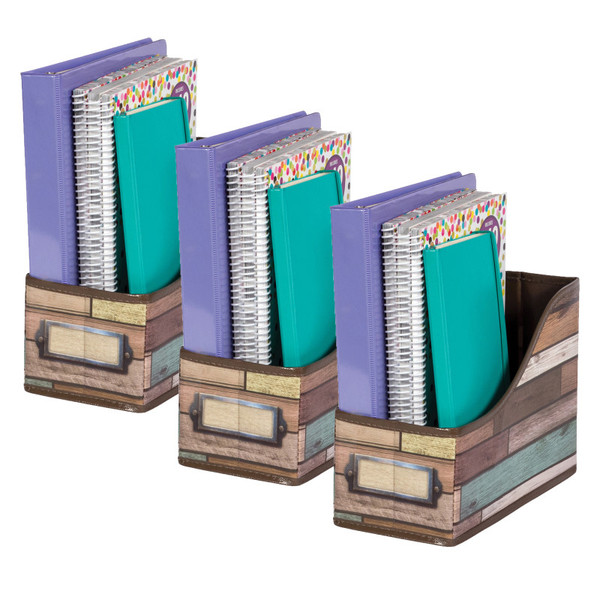 Teacher Reclaimed Wood Design Book Bin, Pack Of 3 TCR20969-3