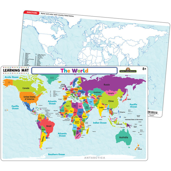 Teacher The World Map Learning Mat TCR21020
