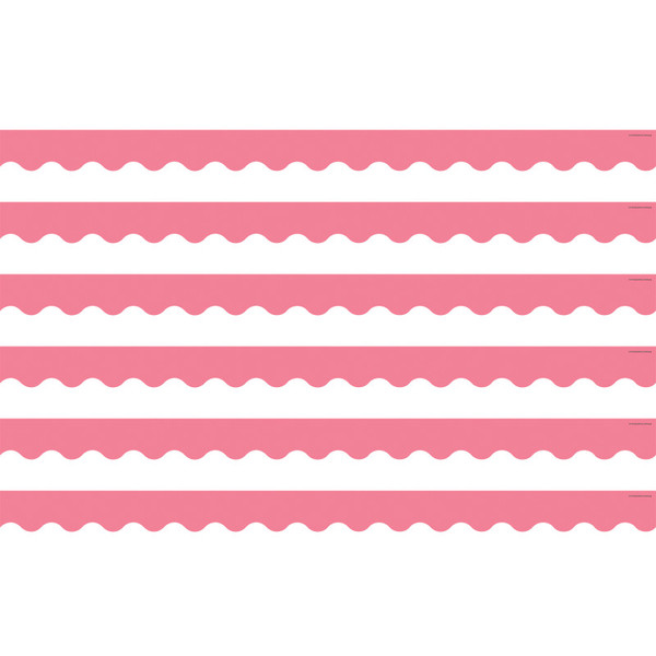Teacher Light Pink Scalloped Border Trim, 35 Feet Per Pack, 6 Packs TCR2147-6