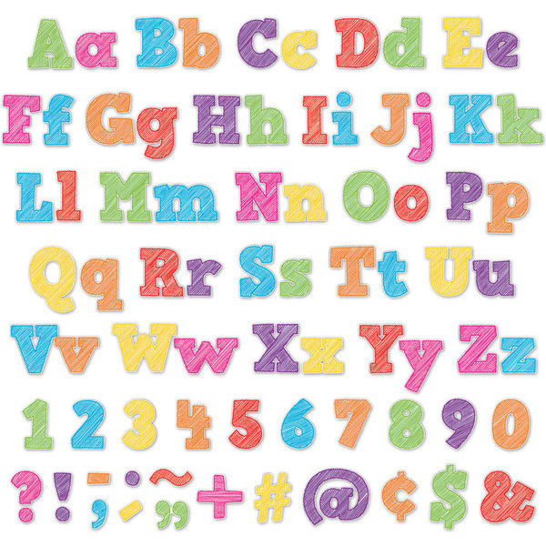Teacher Scribble Bold Block 4" Letters Combo Pack TCR2686