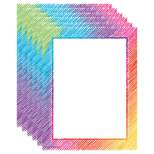 Teacher Colorful Scribble Computer Paper, 50 Sheets Per Pack, 6 Packs TCR2688-6