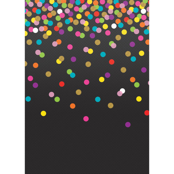 Teacher Better Than Paper Bulletin Board Roll, 4' X 12', Colorful Confetti On Black, 4 Rolls TCR32354