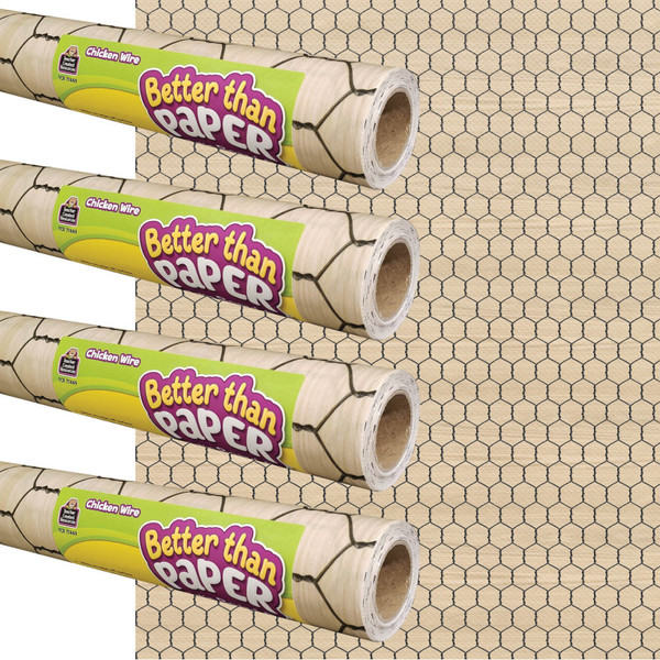 Teacher Better Than Paper Bulletin Board Roll, 4' X 12', Chicken Wire, 4 Rolls TCR32358