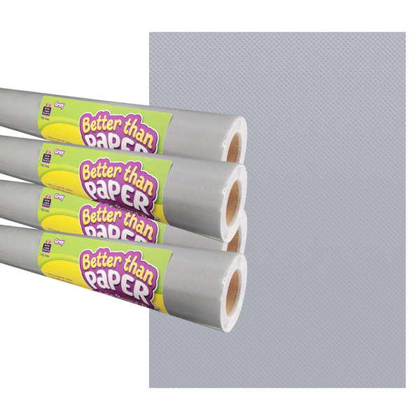 Teacher Gray Better Than Paper Bulletin Board Roll, 4' X 12', Pack Of 4 TCR32443