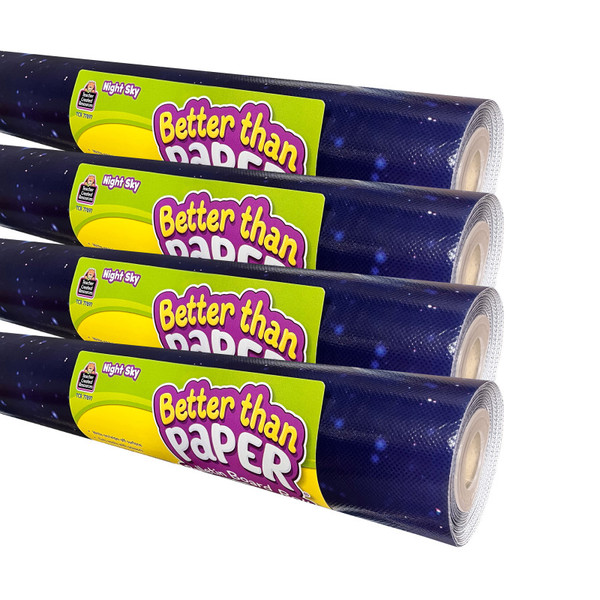 Teacher Better Than Paper Bulletin Board Roll, Night Sky, 4-Pack TCR32461