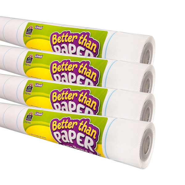 Teacher Better Than Paper Bulletin Board Roll Lined, 4-Pack TCR32463