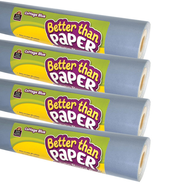 Teacher Better Than Paper Bulletin Board Roll, Cottage Blue, 4-Pack TCR32468