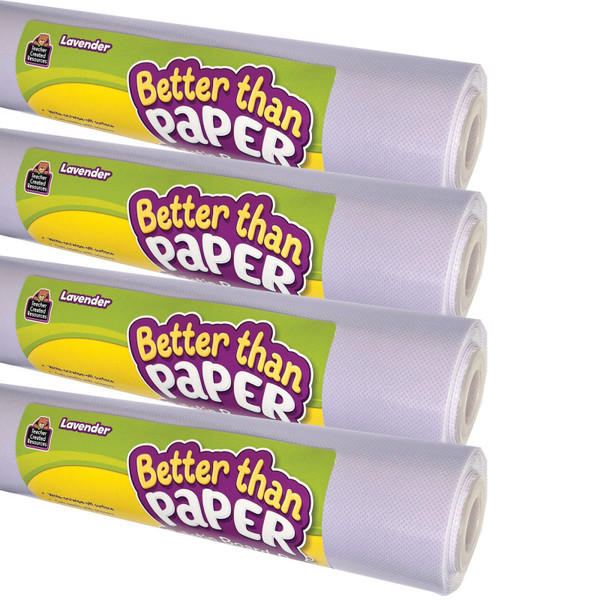 Teacher Better Than Paper Bulletin Board Roll, Lavender, 4-Pack TCR32470
