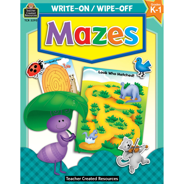 Teacher Mazes Write-On Wipe-Off Book, Grade K-1 TCR3295