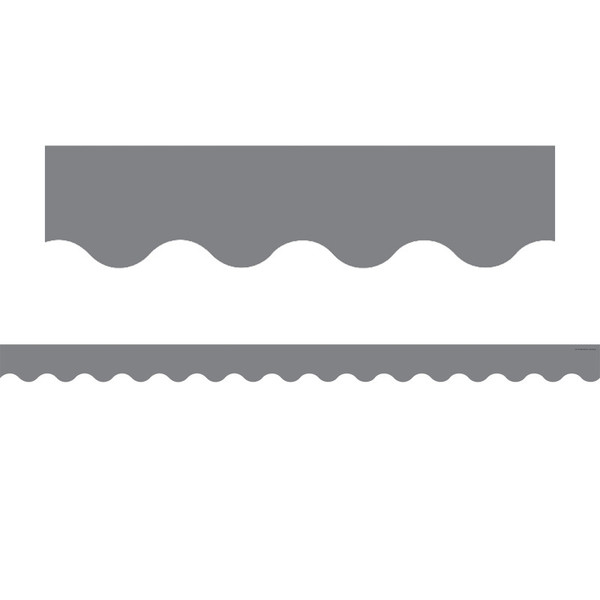 Teacher Gray Scalloped Border Trim, 35 Feet Per Pack, 6 Packs TCR3574-6