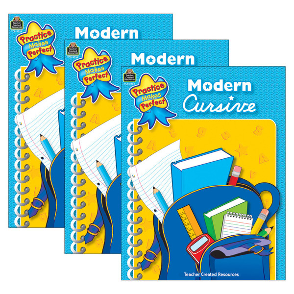 Teacher Practice Makes Perfect: Modern Cursive Book, Pack Of 3 TCR3769-3