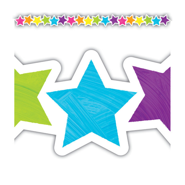 Teacher Brights 4Ever Stars Die-Cut Border Trim, 35 Feet TCR3930