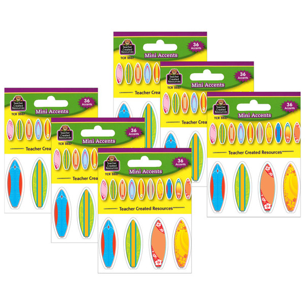 Teacher Surfboards Mini Accents, 36 Per Pack, 6 Packs TCR5537-6