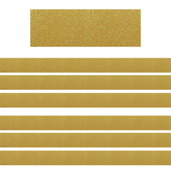 Teacher Confetti Gold Straight Border Trim, 35 Feet Per Pack, 6 Packs TCR5627-6