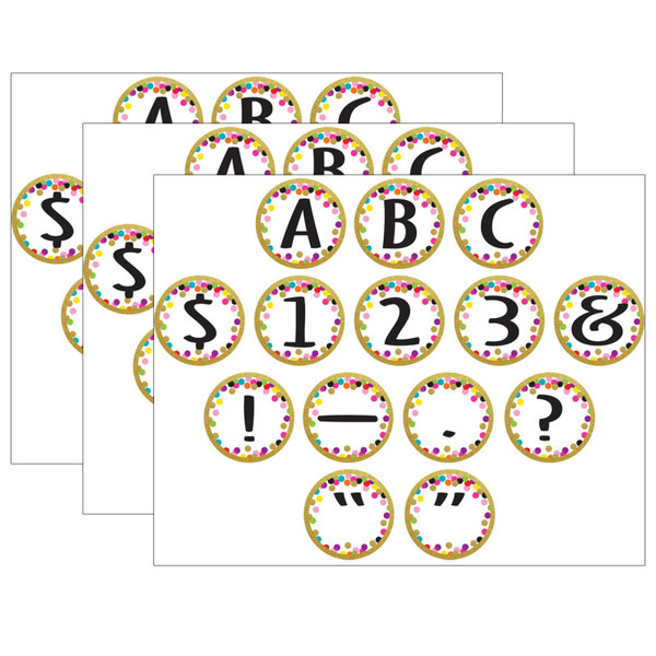 Teacher Confetti Circle Letters, 216 Characters Per Pack, 3 Packs TCR5849-3