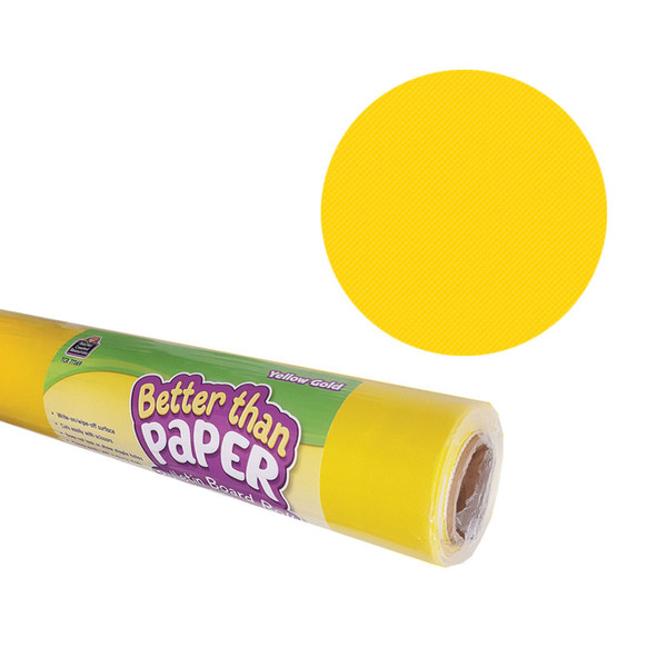Teacher Better Than Paper Bulletin Board Roll, 4' X 12', Yellow Gold, 4 Rolls TCR6334