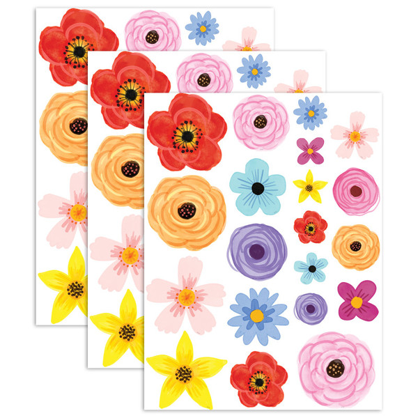 Teacher Wildflowers Accents - Assorted Sizes, 60 Per Pack, 3 Packs TCR6595-3
