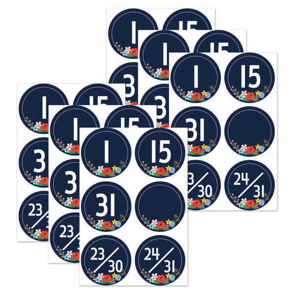 Teacher Wildflowers Calendar Days, 36 Per Pack, 6 Packs TCR6596-6