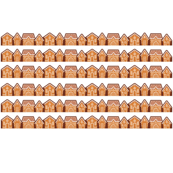 Teacher Gingerbread Houses Die-Cut Border Trim, 35 Feet Per Pack, 6 Packs TCR6751-6