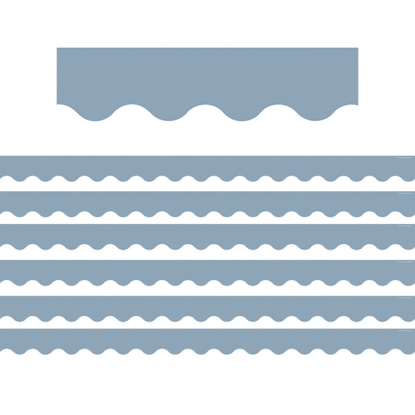 Teacher Cottage Blue Scalloped Border Trim, 35 Feet Per Pack, 6 Packs TCR6798-6