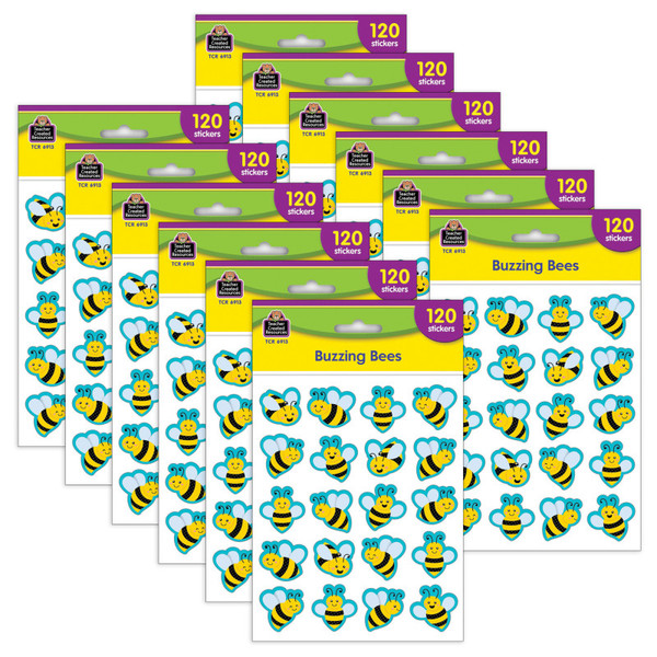 Teacher Buzzing Bees Stickers, 120 Per Pack, 12 Packs TCR6913-12